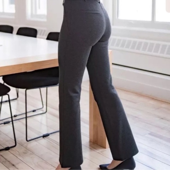 Betabrand Charcoal Gray Classic Dress Yoga Bootcut Pull On Pants Size Large - Picture 2 of 6